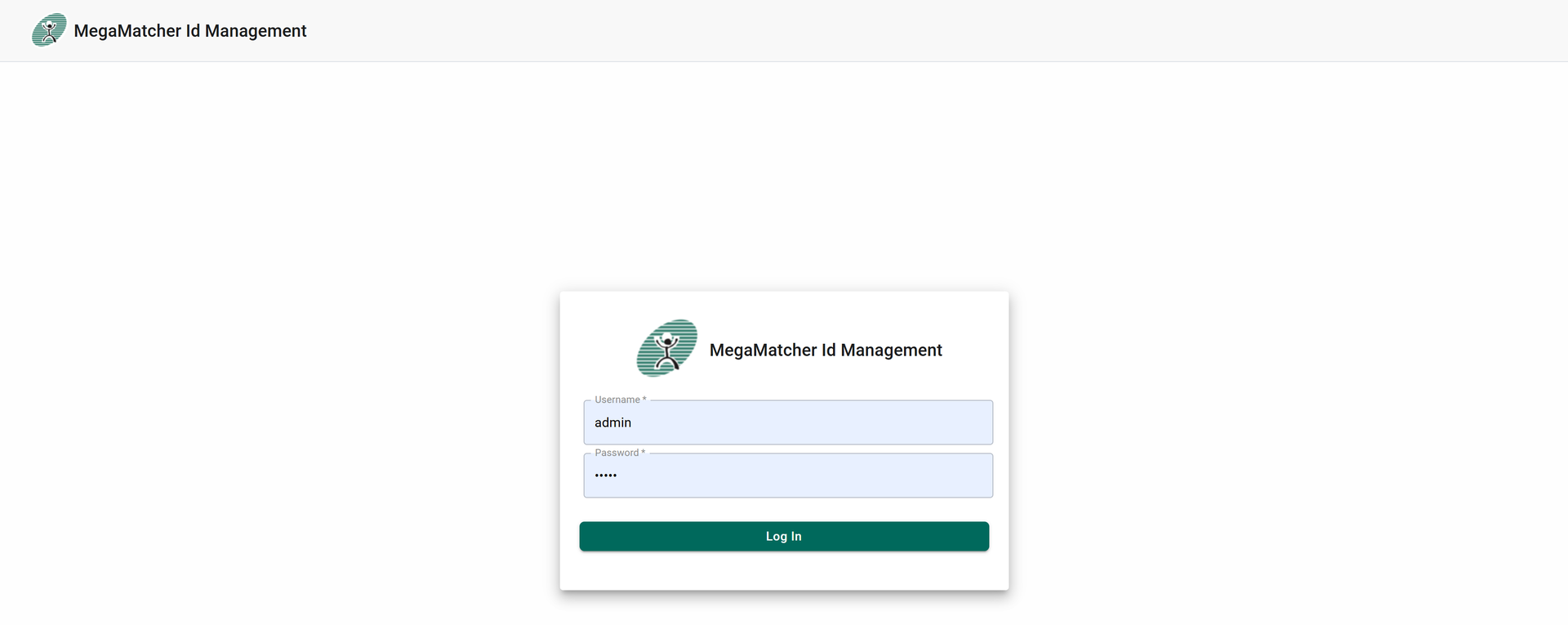 Management web component login screen