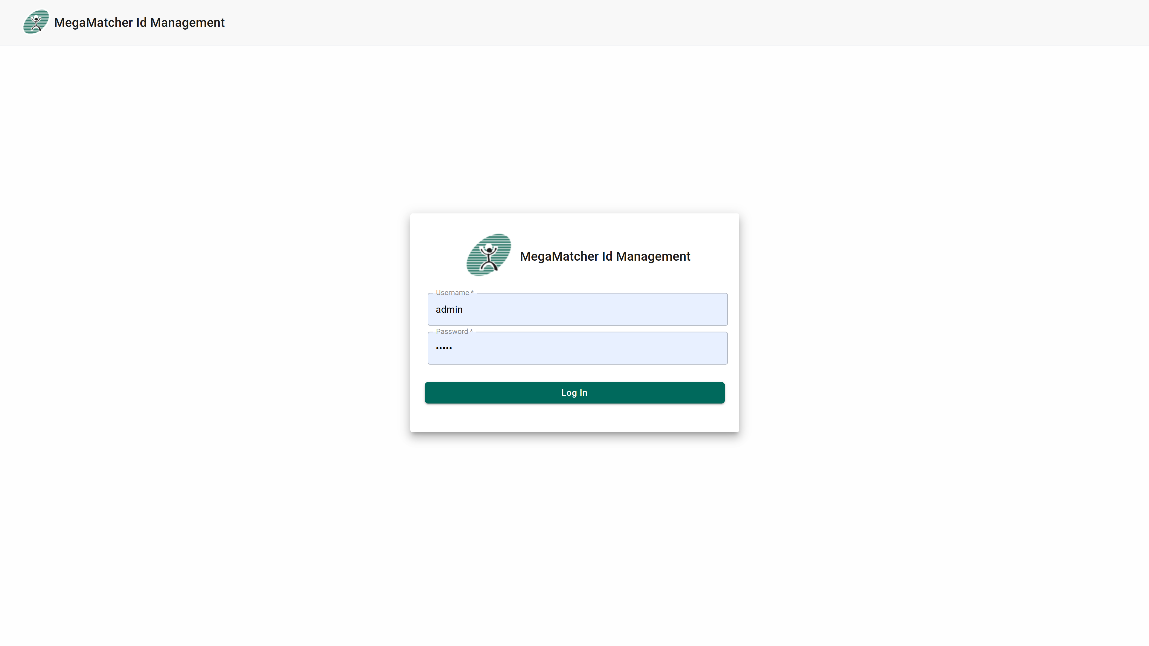 Management web component login screen